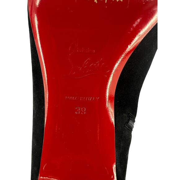 Christian Louboutin Veau Velours Spiked Study Stretch 55 Over The Knee Boots - Picture 14 of 16